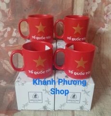 Ly sứ Minh Long Tôi Yêu Tổ Quốc Tôi - ly sứ minh long cờ tổ quốc