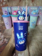 Ly nhựa có nắp mô hình Baby Tree nhiều màu - ly ống hút baby tree 450ml