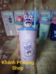 Ly nhựa có nắp mô hình Baby Tree nhiều màu - ly ống hút baby tree 450ml