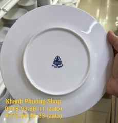 Dĩa tròn 25cm sứ trắng Minh Long - dĩa tròn 25cm gốm sứ minh long