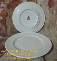 Dĩa tròn 25cm sứ trắng Minh Long - dĩa tròn 25cm gốm sứ minh long