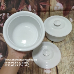 Thố cá nhân có nắp 0.88L gốm sứ Minh Long - thố sứ có nắp minh long
