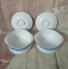 Thố yến có nắp gốm sứ Minh Long 10cm - thố chưng yến sứ minh long