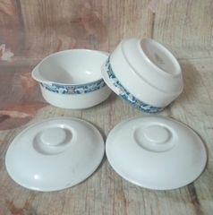 Thố yến có nắp gốm sứ Minh Long 10cm - thố chưng yến sứ minh long