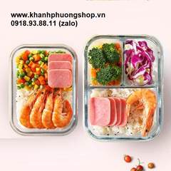 hộp thủy tinh chia 2 ngăn - hộp thủy tinh 2 ngăn