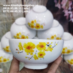 chén sứ trắng hình hoa mai - chén sứ trắng
