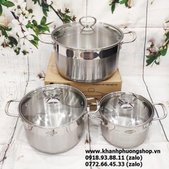 nồi inox 3 đáy Elmich xài bếp từ - nồi inox 3 đáy xài bếp từ