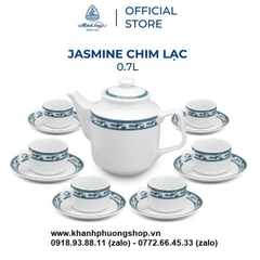 bộ ấm trà Jasmine Chim Lạc sứ Minh Long 0.7L - bộ ấm trà chim lạc sứ minh long