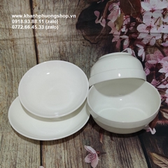 bộ chén tô dĩa sứ trắng 20 món - bộ bàn ăn sứ trắng 20 món