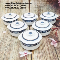thố sứ chưng yến Phước Lộc Thọ sứ Minh Long - thố sứ chưng yến Minh Long