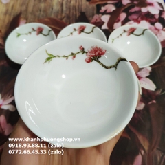 chén đựng nước chấm sắc xuân hoa đào sứ Minh Long - chén đựng nước chấm sứ minh long