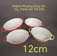 Bộ 4 thố sứ nhỏ 12x5cm có quai cầm - gốm sứ Nhật cao cấp