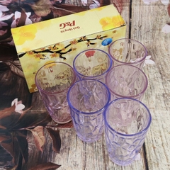 ly thuỷ tinh uống nước nhiều màu - ly thuỷ tinh màu