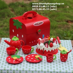 bộ đồ chơi bánh sinh nhật bằng gỗ cho bé - bộ đồ chơi bánh kem cho bé