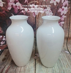 Bình hoa sứ trắng Minh Long nhiều kích thước - bình cắm hoa sứ Minh Long