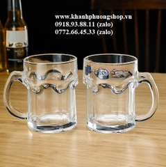 bộ 6 ly bia có quai cao cấp 400ml - bộ ly uống bia thuỷ tinh cao cấp
