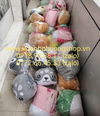 Bộ mền gối 2 trong 1 hình trái cây chăn 160x100cm