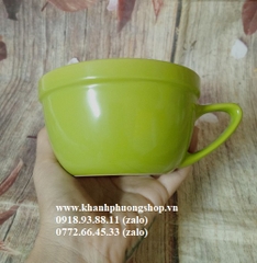 ly sứ uống trà, uống cà phê màu xanh lá - tách uống trà, cà phê sứ Pháp cao cấp