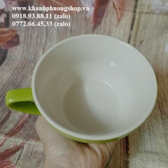 ly sứ uống trà, uống cà phê màu xanh lá - tách uống trà, cà phê sứ Pháp cao cấp