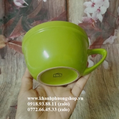 ly sứ uống trà, uống cà phê màu xanh lá - tách uống trà, cà phê sứ Pháp cao cấp