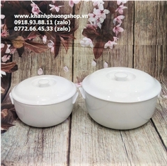 thố chưng yến sứ Minh Long 0.8L - thố chưng yến sứ minh long có nắp