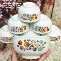 bộ chén sứ hình cá - bộ chén cơm sứ hình cá đẹp