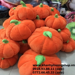 gối ôm trái bí đỏ hallowen - gổi ôm hình trái bí đỏ