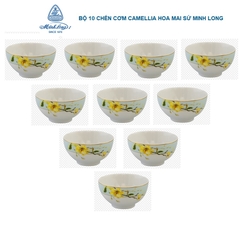 bộ 10 chén cơm Camellia Hoa Mai sứ Minh Long - bộ 10 chén cơm sứ Minh Long