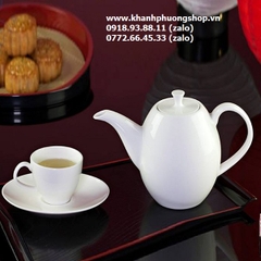 bộ ấm trà Anna cao viền vàng sứ Minh Long - bộ ấm trà viền vàng sứ minh long