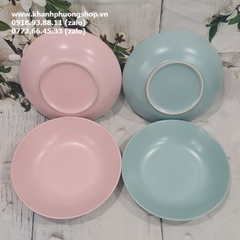 dĩa sứ tráng men cao cấp màu pastel - dĩa sứ tráng men cao cấp