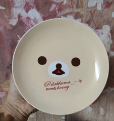 Bộ 2 dĩa tròn 18cm Gấu Rillakuma gốm sứ Nhật cao cấp