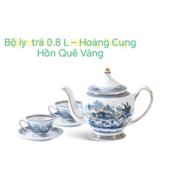 Bộ ấm trà Hồn Quê Vàng 0.8L gốm sứ Minh Long