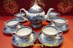 Bộ ấm trà Hồn Quê Vàng 0.8L gốm sứ Minh Long