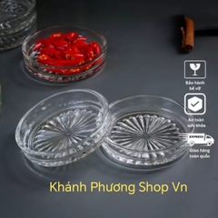 Bộ 06 đế lót ly thủy tinh 8.5cm - lót ly thủy tinh