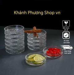 Bộ 06 đế lót ly thủy tinh 8.5cm - lót ly thủy tinh