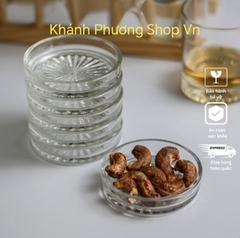 Bộ 06 đế lót ly thủy tinh 8.5cm - lót ly thủy tinh