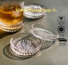 Bộ 06 đế lót ly thủy tinh 8.5cm - lót ly thủy tinh