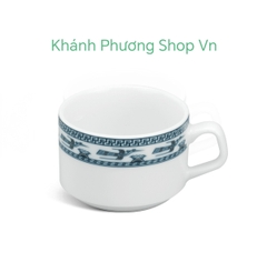 Bộ tách dĩa sứ uống trà họa tiết Chim Lạc Minh Long