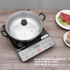 Bếp từ mặt kính Sunhouse tặng kèm nồi lẩu nắp kính cao cấp