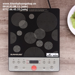 Bếp từ mặt kính Sunhouse tặng kèm nồi lẩu nắp kính cao cấp