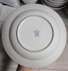 Bộ 2 dĩa sứ Nhật lòng sâu 23cm viền xanh