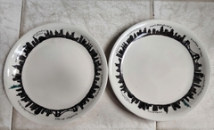 Set 2 dĩa sứ Nhật họa tiết lạ mắt size 20cm