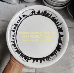 Set 2 dĩa sứ Nhật họa tiết lạ mắt size 20cm