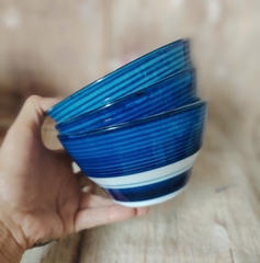 Bộ 3 tô sứ Nhật cao cấp 14cm - tô sứ màu xanh dương