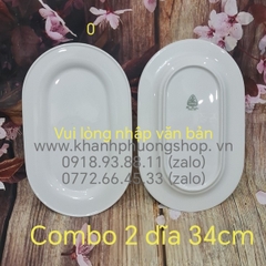 Dĩa hột xoài 34cm gốm sứ Minh Long