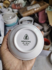 Combo 5 chén chấm 9cm viền xanh dương