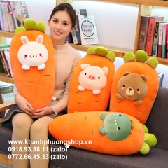 gối ôm carot hình thỏ và gấu 75cm - gối ôm cà rốt hình thỏ