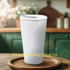 Ly sứ dưỡng sinh Minh Long 0.48L kèm nắp ống hút - ly sứ minh long có nắp