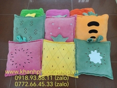 Bộ mền gối 2 trong 1 hình vuông mẫu trái cây