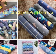 Gối ôm kèm vỏ size 35x100cm - ruột gối hơi, vỏ gối ôm